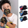 Children Cycling Gloves Kids Half Finger Gloves Elastic Non-slip Bicycle gloves. 