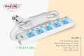 Maxline ML-855 Multiplug 5 Way Extention Socket 2 Pin Plug 5 Meter Cable. 