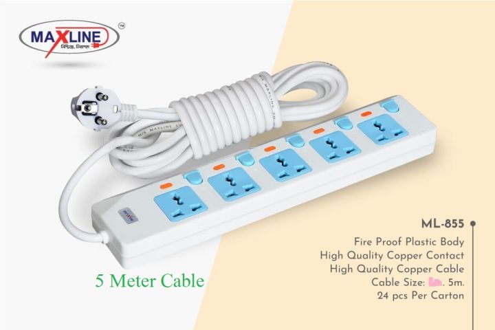 Maxline%20ML-855%20Multiplug%205%20Way%20Extention%20Socket%202%20Pin%20Plug%205%20Meter%20Cable%20-%20Image%203