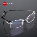 UVLAIK Flexible Alloy Titanium Glasses Frames Men Business Rimless Optical Frame Eye glasses Women Myopia Prescription Spectacle.