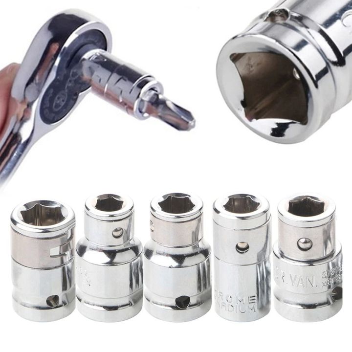 Durable Universal Ratchet Socket Adapter 1/4 3/8 1/2 Hand Too Socket Hex Bit Adapter Impact Socket Converter Electric Drill