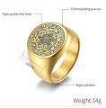 【happy one】The Key of Solomon Rings Stainless Steel The Seal of the Seven Archangels Ring Amulet Male Jewelry.