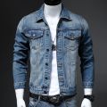 Autumn New Retro Denim Jacket Men Slim Punk Hip-hop Fashion Washed Distressed High Quality Male Cowboy Coat Streetwear. 