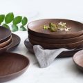 Wood Serving Plate,Wood Round Serving Tray,Fruit Dessert Cake Snack Candy Platter Wooden Dinner Plate Eco-friendly Tableware. 