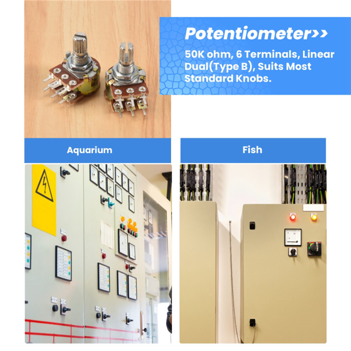 10PCS%20Top%20Adjustment%20Linear%20Dual%20Knurled%20Shaft%20Potentiometer%2050K%20Ohm%20B50K%20-%20Image%205