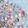 Myyeah 3D Christmas Nail Art Sticker Embossed Cute Santa Snowflake Cat Nail Decals Xmas Nail Decal Slider DIY Manicure Decoration. 