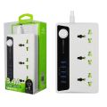 Bavin 3 Power Socket Extension 17W with 5 Slot 3.4A Universal AC USB Charger HUB PC512. 
