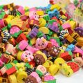 100pcs/set Kawaii Eraser Creative Cartoon Mini Pencil Rubber Animal Fruit Christmas Erasers for Kids School Stationery Supplies. 