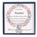 Apple Pendant Bracelet Teacher's Day Gift Bracelet Teacher Pink Zebra Amethyst Bracelet Teacher's Day Bracelet.