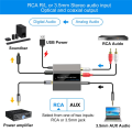 Analog to Digital Audio Converter RCA to Optical with Optical Cable.