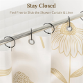 Shower Curtain Rings Hooks Rust Proof Hooks Anti-Drop Round Shower Rings, for Curtain,Gold. 