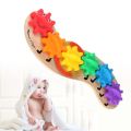 Wooden Rotating Gear Caterar Game Children Kids Color Recognition Enlightenment Early Learning Educational Toys.