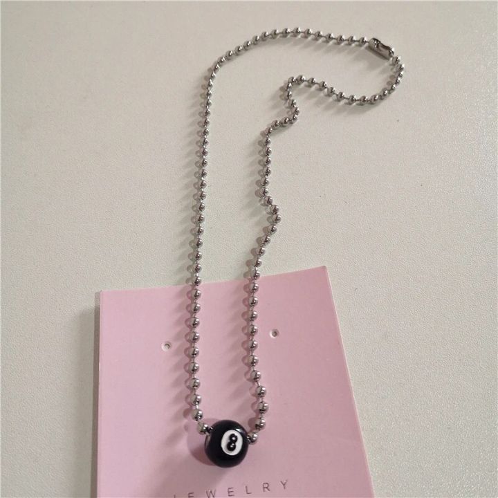 Kpop%20Y2k%20Goth%20Harajuku%20Black%208%20Ball%20Star%20Cross%20Pendant%20Bead%20Neck%20Necklace%20EMO%202000s%20Aesthetic%20Grunge%20Vintage%20Jewelry%20Accessories%20-%20Image%206