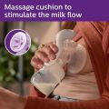 Philips Avent BPA Free Comfort Manual Breast Pump, soft petal shape massage cushions for easy expression Scf330/20.