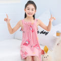 Children's Clothes Cotton Silk Pajamas Girl's Summer Pajama Skirt Little Girl Sling Princess Dress.