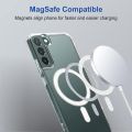 For Samsung Galaxy S21 5G MagSafe Compatible Shockproof Transparent Slim Fit Wireless Charging supported Frosted Border Phone Back Case Mobile Cover-E_Store.