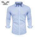 Men's 100% Cotton Business Casual Long Sleeved Shirt White Black Smart Male Social Fashion Class Shirt Plus Large Size 2022.