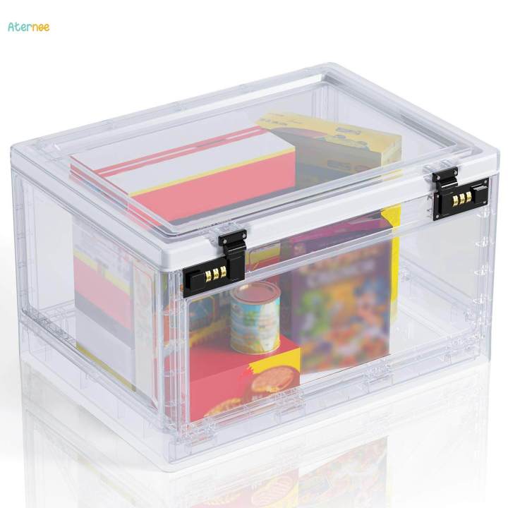 Lock Box Durable Transparent Box with Password Lock for Cabinet Office Home