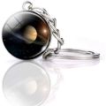 Solar System Planet Key chain Pendant Key Ring Earth Moon Saturn Double Side Glass Ball Key Chain. 