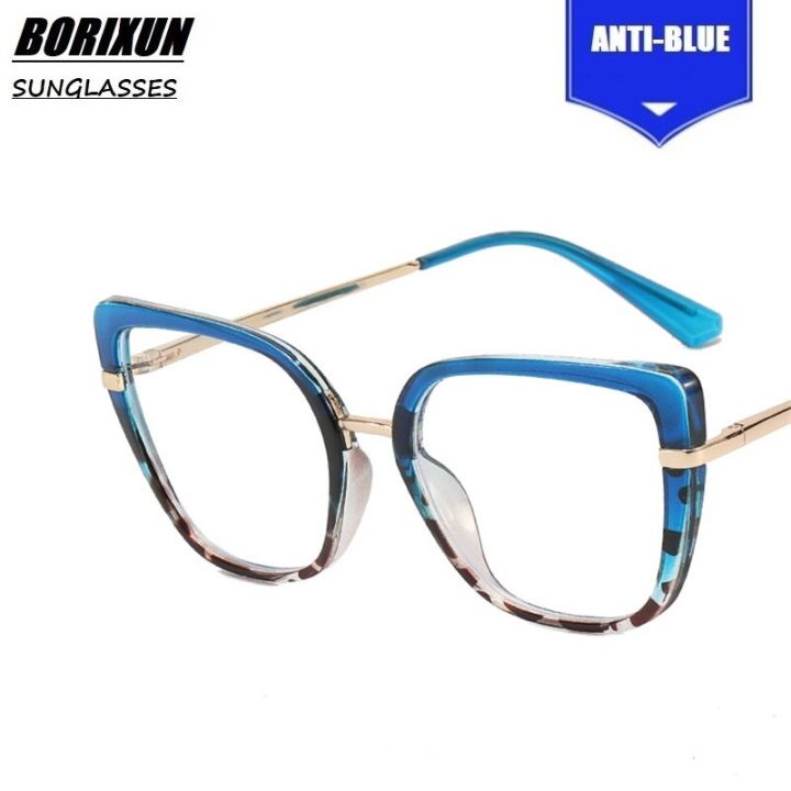 Anti Blue Light Blocking Women's Cateye Glasses Frame Fashion TR90 Radiation Protection Eyeglasses Transparent Eyewear 2023