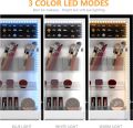 LVSOMT 3 LEDs Mirror Jewelry Cabinet, 42.5 Jewelry Mirror Cabinet, Full Length Mirror with Jewelry Storage, Standing.