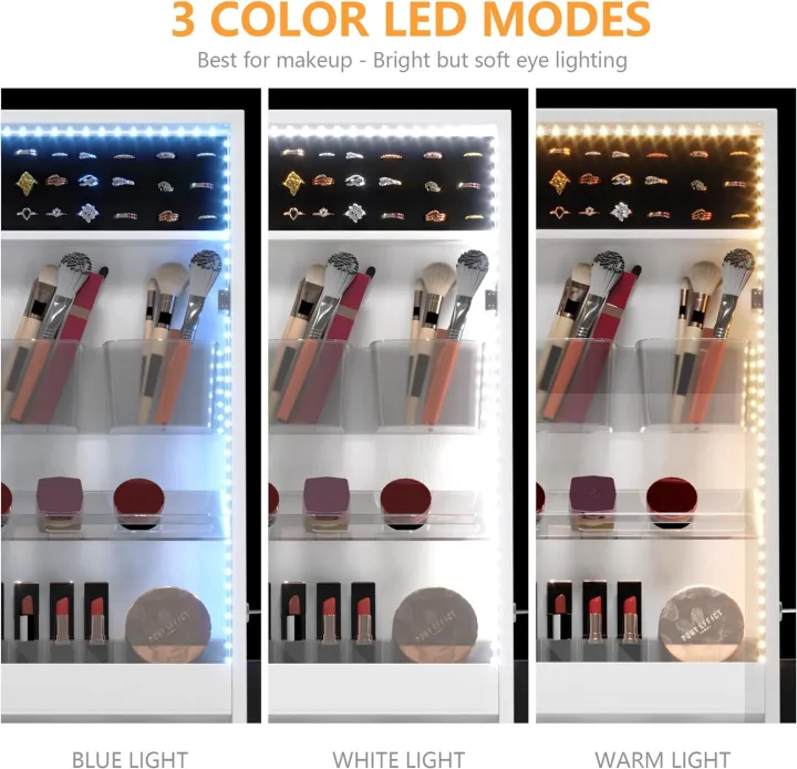 LVSOMT%203%20LEDs%20Mirror%20Jewelry%20Cabinet,%2042.5%20Jewelry%20Mirror%20Cabinet,%20Full%20Length%20Mirror%20with%20Jewelry%20Storage,%20Standing%20-%20Image%206