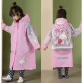 Students Raincoat With School Bag Pocket Children Raincoat Waterproof Boys Girls Cartoon Animal Style Kids Rain Coat. 