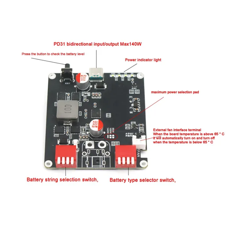 2X IP2366 PD3.1 140W Bidirectional Fast Charging 2S 3S 4S 5S 6S Lithium ...