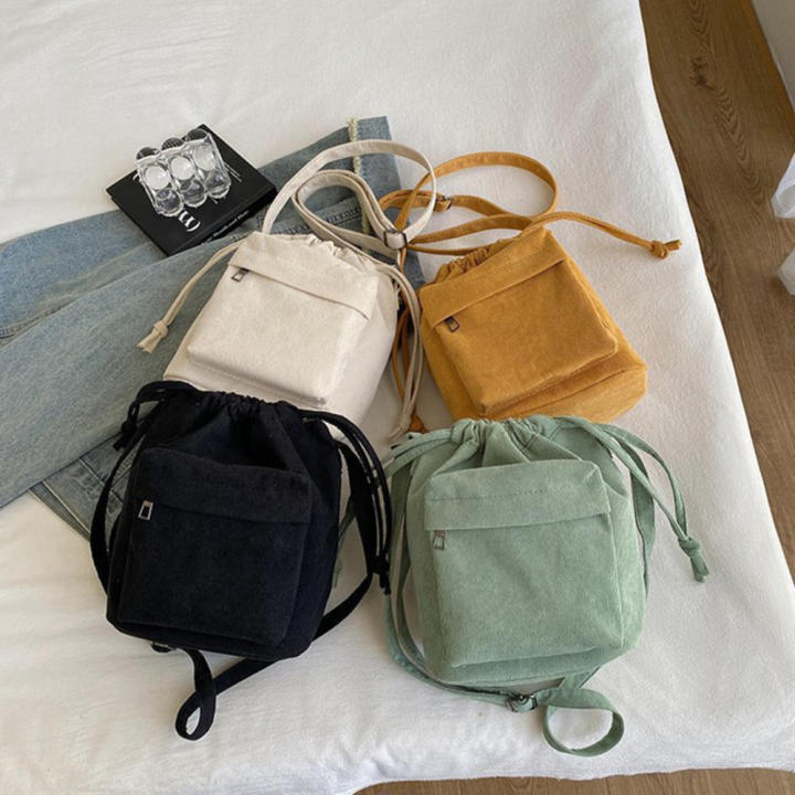 Fashion%20Drawstring%20Shoulder%20Bag%20Portable%20Casual%20Lightweight%20Corduroy%20Handbag%20Bucket%20Bag%20for%20Daily%20Use%20Streetwear%20Women's%20Accessories%20Fashionable%20Outings%20Essentials%20Carrier%20-%20Image%203