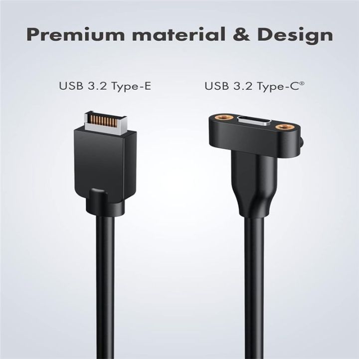 20-Pin USB Motherboard Header Extension Cable with USB-C Front Panel ...