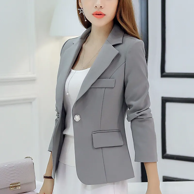 Black Women Blazer 2022 Formal Slim Blazers Lady Office Work Suit