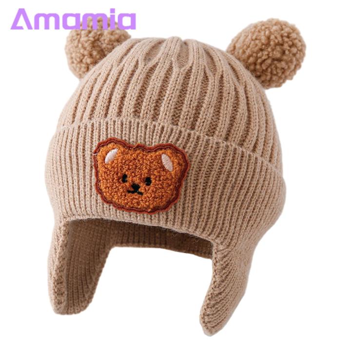 Cozy%20Baby%20Hat%20Adorable%20Cartoon%20Bear%20Winter%20Hat%20with%20Ear%20Protection%20Soft%20Warm%20Unisex%20Baby%20Beanie%20for%20Cold%20Weather%20Elastic%20Knitted%20Design%20Perfect%20for%20Southeast%20Asian%20Buyers%20Children%20Hat%20-%20Image%203