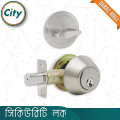 Deadbolt Security Lock One Side Key One Side Knob Door Lock Silver. 