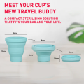Portable & Reusable Food-Grade Silicone Folding Water Cup for Menstrual Cup Sterilizer.