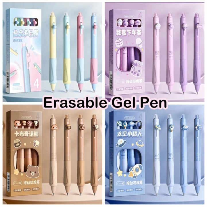 【Exclusive】 Creative Aesthetic Thermal Eraser Pen Cartoon Black Blue ...