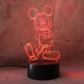 【Hey my home】Free shipping Cute Cartoon Mickey Mouse 3D Night Light LED Color Illusion Table Christmas Gift Child Kid.