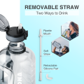 3 Liter Water Bottles with Times to Drink Motivational Straw Sports Big Jug with Handle Leak Proof BPA Free for Men and Women. 