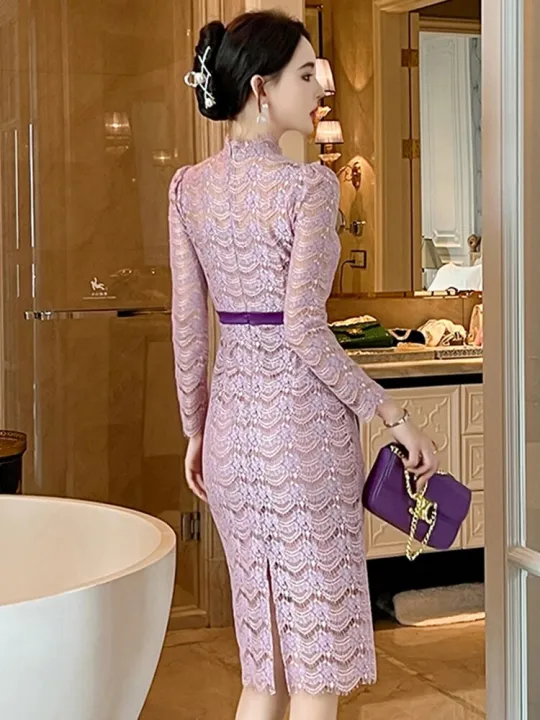 Exquisite%20Elegant%20Qipao%20Dress%20Women%20Celebrity%20Sheer%20Lace%20Pearl%20Flower%20Cheongsam%20Robe%20Lady%20Evening%20Party%20Date%20Prom%20Vestidos%20Mujer%20-%20Image%202