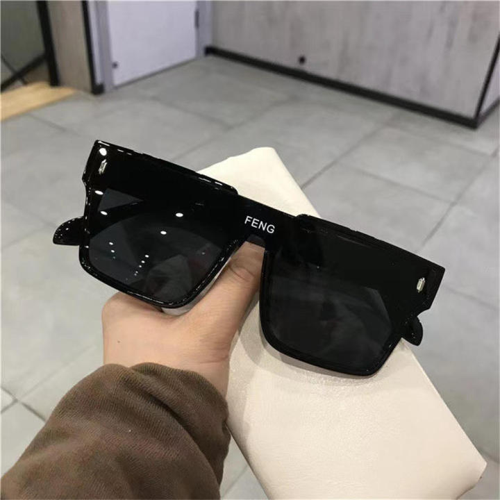 Fashion Y2K Oversized Square Sunglasses Women Retro Mirror Lens One Piece  Eyewear Shades UV400 Men Punk Sun Glasses Goggles