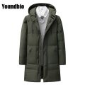 Winter Men Parkas Hooded Warm Mid-Length Coat Men Solid Color Casual Fashion Streetwear Parka Coat Men Large Size 8XL.