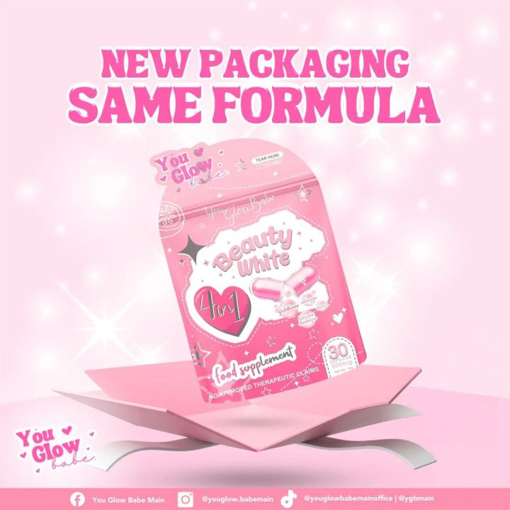 You Glow Babe Glutathione Beauty White 4 in 1 Intense Whitening/Collagen & Vitamin C *30 Capsules*