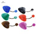 14G 1.6x10mm Candy Color Heart Belly Piercing Clear Acrylic Belly Ring Helix Piercing Earrings for Women Navel Ring Ear Jewelry. 