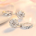 Cute Chardlin full rhinestone earrings silver -plated earrings Princess ball earring earrings Fashion temperament ear buckle earrings.