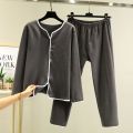 New Double-Sided Dralon Fleece-Lined Loungewear Pullover Thin Velvet Pajamas Suit Women's Winter Large Size Long Sleeve T Shirt Pajama Pants.