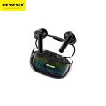Awei T52 TWS Wireless Earphone Gaming Headset with ANC + ENC Mic BT 5.3 Bluetooth Earbuds.