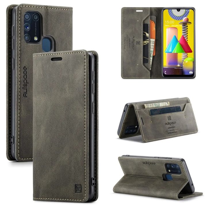 Samsung Galaxy M31 Case Flip Leather Phone Cover For Samsung M31 Case Luxury Magnetic Flip Wallet Coque Galaxy M31 Cover