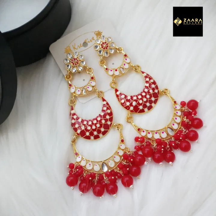 Jaypuri%20Meenakari%20Red%20Earrings%20for%20Women%20(Imported)%20-%201%20Pair%20M-JE5601%20-%20Ear%20Rings%20-%20Earrings%20-%20Image%204