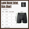 Enigma Premium Mens Underwear/Long Boxer Brief/With Front Fly Opening - Navy Blue & Space Grey - Non Ride Up - Comfortable Fit (2 Piece Set).