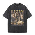 Limited Leon S Kennedy Graphic Tee Shirt 90s Resident Evil 4 Vintage Washed T-Shirt Y2k Men's Gothic Clothing Oversized T Shirts. 