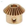 2x0.5 Modulus Brass Bevel Gear 25 Tooth 3 to 5mm Diameter Hole 4mm Hole. 